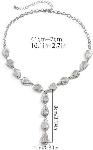 Gold Statement Y Necklace for Women Long Lariat Necklace Gold Baroque Pearl Necklaces in Kuwait