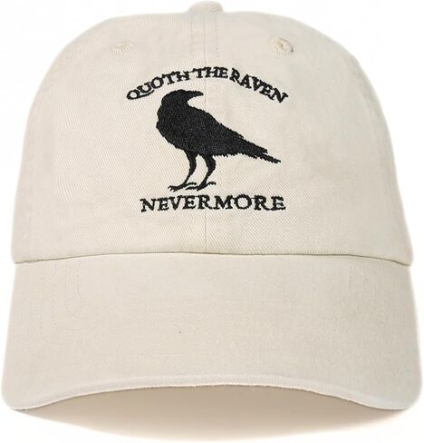 InnoBeta Edgar Allan Poe Gifts, Cap for English Teacher, Women, Men for Christmas, Birthday, Adjustable Embroidered Baseball Hat White in Saudi Arabia