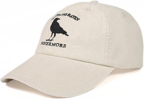 InnoBeta Edgar Allan Poe Gifts, Cap for English Teacher, Women, Men for Christmas, Birthday, Adjustable Embroidered Baseball Hat White in Saudi Arabia