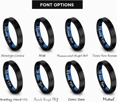 Tungsten Carbide Wedding Band Ring 10mm 8mm 6mm 4mm for Men Women Blue Black Offset Line Flat Cut Brushed Polished Personalized Custom Engraving Anniversary Engagement in Saudi Arabia