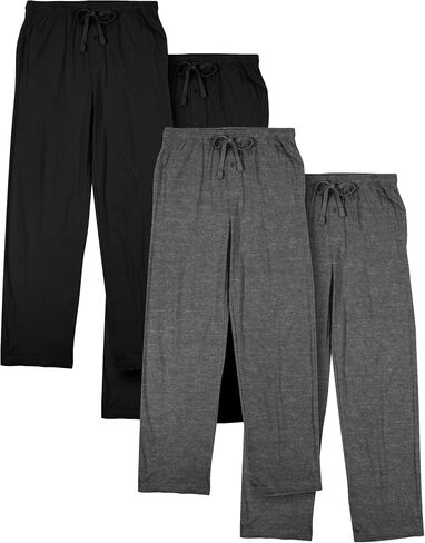 Bioworld Men's 4pk Graphite Heather & Black Sleep Pajama Pants-XL in Saudi Arabia