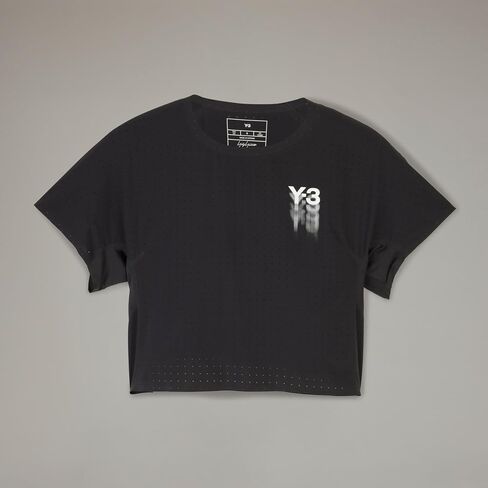 تي شيرت نسائي من ADIDAS Y-3 بأكمام قصيرة للجري، أسود، مقاس كبير in Saudi Arabia
