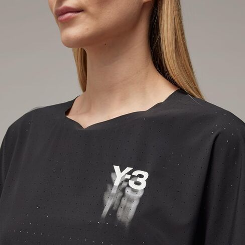 تي شيرت نسائي من ADIDAS Y-3 بأكمام قصيرة للجري، أسود، مقاس كبير in Saudi Arabia