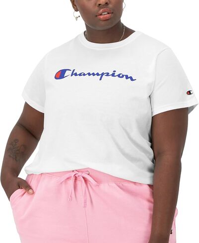 Champion Women's T-shirt, Classic Tee, Comfortable T-shirt for Women, Script (Plus Size Available) in Saudi Arabia