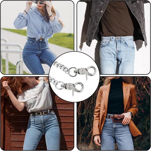 Silver Chain for Pants,Metal Wallet Chains for Men,Double Lock Jean Chains,Punk Keychain,Belt Chain Men for Pants Key Hip Hop Keyholder Trucker Biker Motorcycle(50cm) in Saudi Arabia