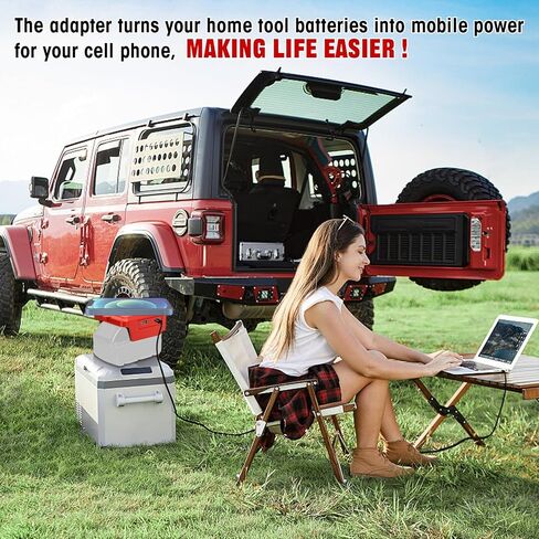 شاحن لاسلكي محمول لبطارية ميلووكي M-18 ليثيوم أيون 18 فولت، شاحن هاتف سريع 15 وات مع مخرج USB ونوع C لهاتف iPhone، وSamsung (بدون بطارية) in Kuwait