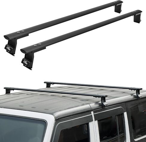 قضبان متقاطعة لرف السقف من JOYTUTUS متوافقة مع 2007-2025 Wrangler JK JL & Gladiator JT (فقط للجزء العلوي الصلب)، 550 رطل من القضبان المتقاطعة على السطح العلوي للأمتعة ودراجة التزلج على الجليد وقضبان حمل البضائع in Kuwait