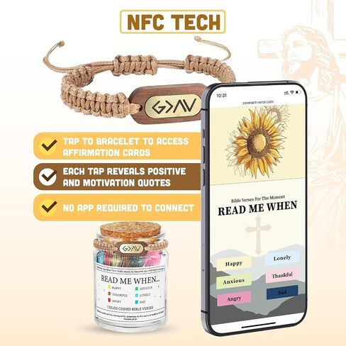 هدية للنساء المسيحيات برطمان آية من الكتاب المقدس مع سوار ويب NFC، هدايا كاثوليكية للنساء المتدينات والرجال والمراهقين - كتب مقدسة ملهمة، اقرأني عندما أصلي in Kuwait