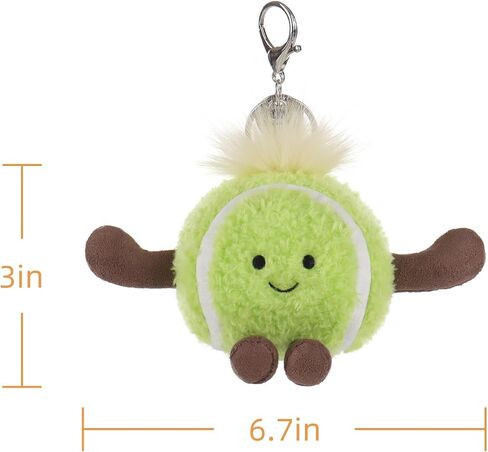 Apricot Lamb Tennis Cute Keychain, Soft Stuffed Plush Toy Keyring for Kids' Backpack, Purse, 3 Inches in Saudi Arabia