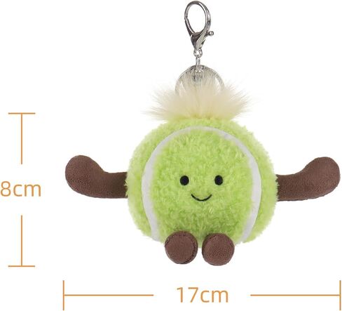 Apricot Lamb Tennis Cute Keychain, Soft Stuffed Plush Toy Keyring for Kids' Backpack, Purse, 3 Inches in Saudi Arabia