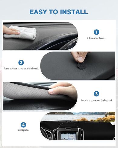 غطاء لوحة أجهزة القياس FIILINES لسيارة Nissan Rogue 2021-2025 (لا يناسب Nissan Rogue Sport/SL/Platinum)، غطاء حصيرة لوحة القيادة واقي من الشمس مضاد للانزلاق بدون وهج أسود in Kuwait