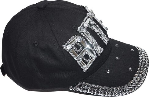 قبعة Popfizzy Bling للنساء، قبعة بيسبول من حجر الراين، قبعات من الدينيم المتعثرة المبهرة، هدايا عيد ميلاد للنساء، قابلة للتعديل in Saudi Arabia