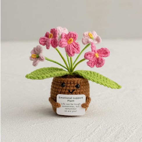 Handmade Crochet Pot Gift – Knitted Potted for Women, Coworkers, Teachers – Cute Graduation, Desk Decor, Unique Yarn Bouquet in Saudi Arabia
