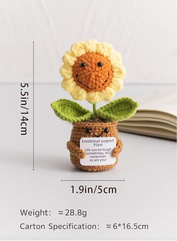 Handmade Crochet Pot Gift – Knitted Potted for Women, Coworkers, Teachers – Cute Graduation, Desk Decor, Unique Yarn Bouquet in Saudi Arabia
