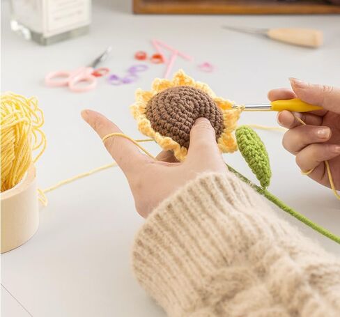 Handmade Crochet Pot Gift – Knitted Potted for Women, Coworkers, Teachers – Cute Graduation, Desk Decor, Unique Yarn Bouquet in Saudi Arabia