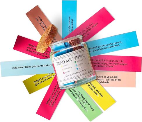 Bible Verse Jar with 90 Pcs Colored Bible Verse, Read Me When Jar for Birthday Gift, Mothers Day Gift for Mom, Christian Graduation Gifts for Women Men Dad Friend in Saudi Arabia