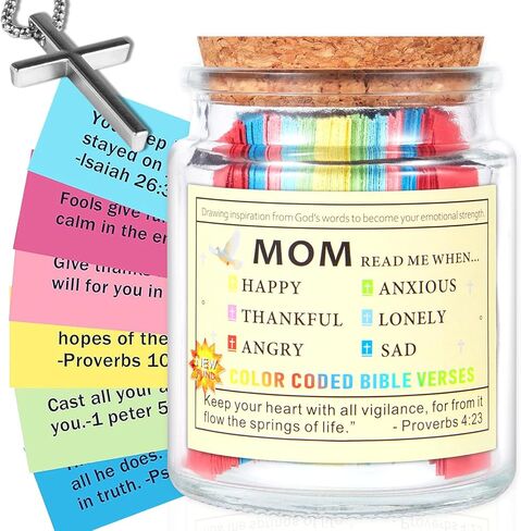 108 برطمان آية من الكتاب المقدس للمعلم - هدايا تقدير للمعلم المسيحي، شكرًا لك على هدية المعلم | وعاء تشجيع مع آيات كتابية راقية، هدية للمعلم في نهاية العام in Kuwait