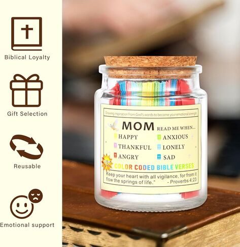 108 برطمان آية من الكتاب المقدس للمعلم - هدايا تقدير للمعلم المسيحي، شكرًا لك على هدية المعلم | وعاء تشجيع مع آيات كتابية راقية، هدية للمعلم في نهاية العام in Kuwait