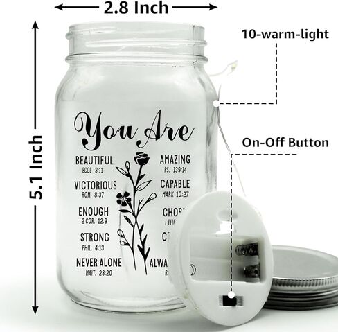 مرطبانات ماسون للصداقة من TOPMELON، ضوء ليلي - أفضل صديق، ابنة، هدية عيد ميلاد للأطفال - هدايا عاطفية للنساء in Kuwait