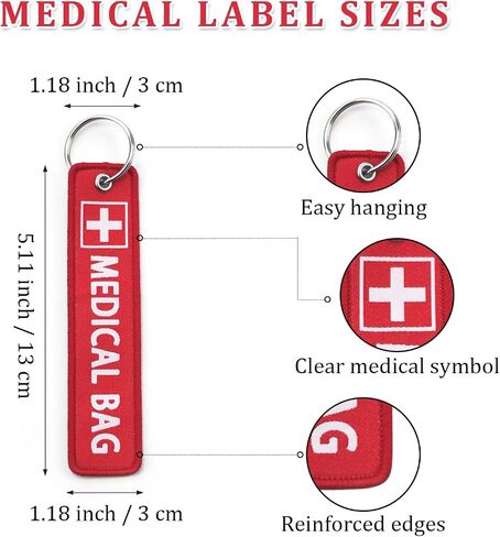 2 Pack Medical Alert Bag Tags, Emergency Medical Equipment Luggage Tags for CPAP Respiratory Equipment, Diabetes, Allergy - Everyday Home and Travel Medical Device Luggage Tag in Saudi Arabia