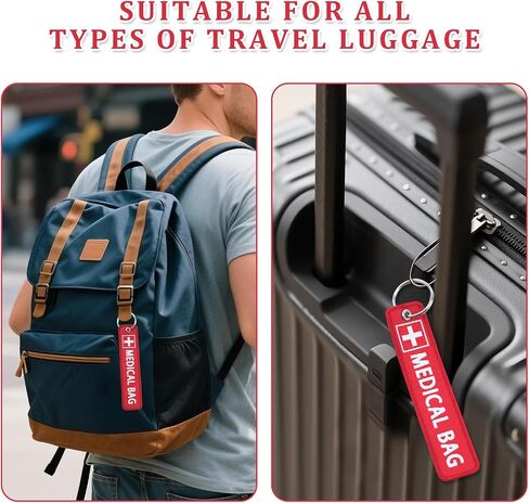 2 Pack Medical Alert Bag Tags, Emergency Medical Equipment Luggage Tags for CPAP Respiratory Equipment, Diabetes, Allergy - Everyday Home and Travel Medical Device Luggage Tag in Saudi Arabia