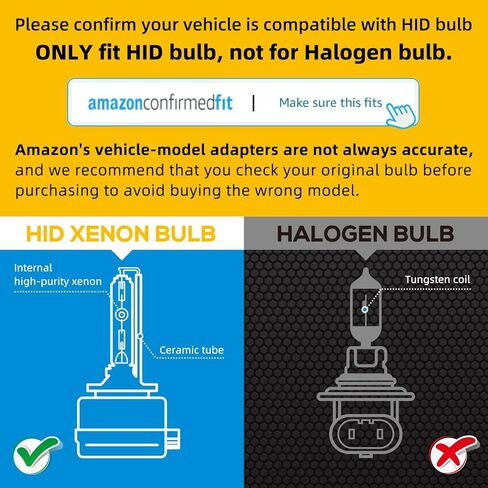 Sinoparcel D3S/D3R 55W Xenon HID Headlight Bulb - 6000K High Low Beam Replacement Lights -Pack of 2 in Saudi Arabia