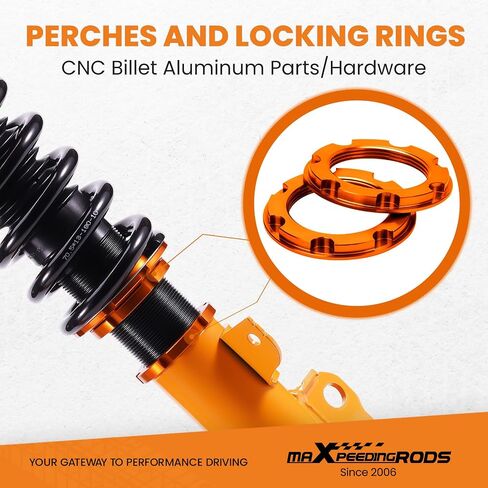 maxpeedingrods Coilovers لسيارة Toyota Camry 1992-2001، لسيارة Lexus ES300 1992-2001، لسيارة Toyota Avalon 1995-2003، طقم تعليق Coilovers قابل للتعديل، طقم خفض التخميد مسبقًا ذهبي in Saudi Arabia