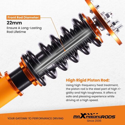 maxpeedingrods Coilovers لسيارة Toyota Camry 1992-2001، لسيارة Lexus ES300 1992-2001، لسيارة Toyota Avalon 1995-2003، طقم تعليق Coilovers قابل للتعديل، طقم خفض التخميد مسبقًا ذهبي in Saudi Arabia