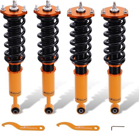 maXpeedingrods Coilovers for Lexus IS300 2000-2005, for Lexus IS200 1999-2005, 24 Levels Damping Adjustable Coilovers Suspension Kit, Height Adjustable Shock Absorber Struts, Lowering Kit Gold in Saudi Arabia