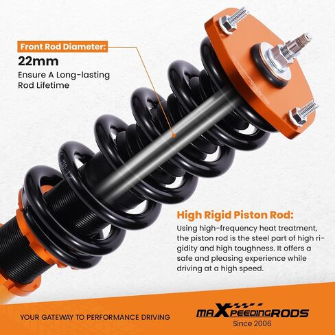 maXpeedingrods Coilovers for Lexus IS300 2000-2005, for Lexus IS200 1999-2005, 24 Levels Damping Adjustable Coilovers Suspension Kit, Height Adjustable Shock Absorber Struts, Lowering Kit Gold in Saudi Arabia