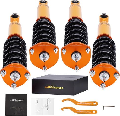 maXpeedingrods Coilovers for Lexus IS300 2000-2005, for Lexus IS200 1999-2005, 24 Levels Damping Adjustable Coilovers Suspension Kit, Height Adjustable Shock Absorber Struts, Lowering Kit Gold in Saudi Arabia