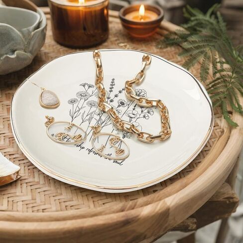A Sweet Friendship Refreshes The Soul Ring Dish – Gifts for Women, Ceramic Jewelry Tray for Birthday, Bridesmaid, BFF, Inspirational Trinket Holder in Saudi Arabia