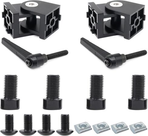 10Sets 10 Series Extrusion Black Brackets 1" x 1" 1010 Aluminum Extrusion Profiles Connector, 10pcs 10 Extruded Corner with Nuts Bolts for 10 Series Extru Profiles Rail in Kuwait