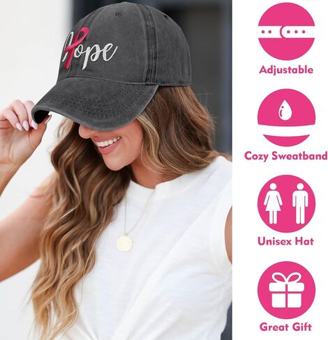 Breast Cancer Gifts for Woman Breast Cancer Awareness Trucker Hat Embroidered Adjustable Accessories Baseball Caps in Saudi Arabia
