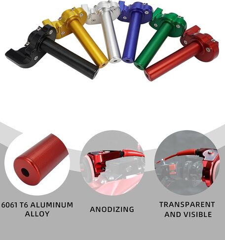 Motorcycle Throttle Grip with 51.18" Cable,7/8" 22mm CNC Aluminum Quick Twister Assembly Universal for Dirt Mini Pit Bike 49CC-125CC CRF XR KX YZ TTR DRZ SSR 50 60 70 80 85 100 110 125-Red in Saudi Arabia