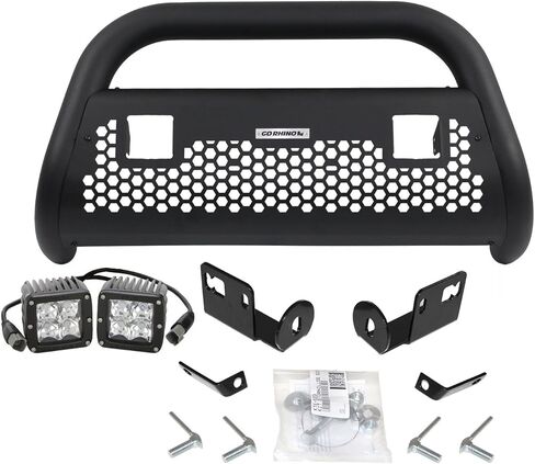 Go Rhino RC2 Bull Bar مع مصباحين مكعبين مقاس 3 بوصات وأقواس تثبيت | فولاذ معتدل، أسود محكم | 55522T | يناسب تويوتا تاكوما 2005-2015 (باستثناء نظام تثبيت السرعة الديناميكي بالليزر / إحساس أمان تويوتا / TRD) in Saudi Arabia