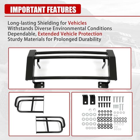 HECASA Brush Guard Compatible with 2003-2009 Hummer H2 Front Bumper Bull Bar Grill Grille Guard Frame Black Steel Powder Coated in Saudi Arabia