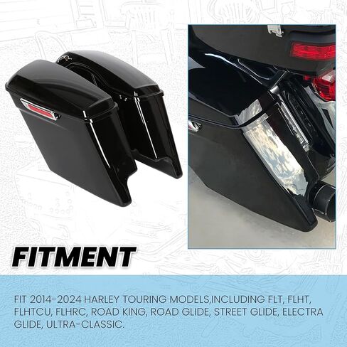 حقائب سرج KUAFU مقاس 5 بوصات ممتدة وحقائب سرج صلبة ممتدة متوافقة مع 2014-2024 Harley Touring Road King Glide Electra Street Glide CVO Ultra Classic in Saudi Arabia