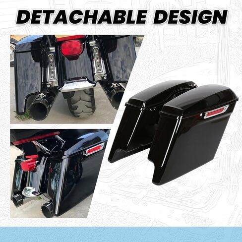 حقائب سرج KUAFU مقاس 5 بوصات ممتدة وحقائب سرج صلبة ممتدة متوافقة مع 2014-2024 Harley Touring Road King Glide Electra Street Glide CVO Ultra Classic in Saudi Arabia