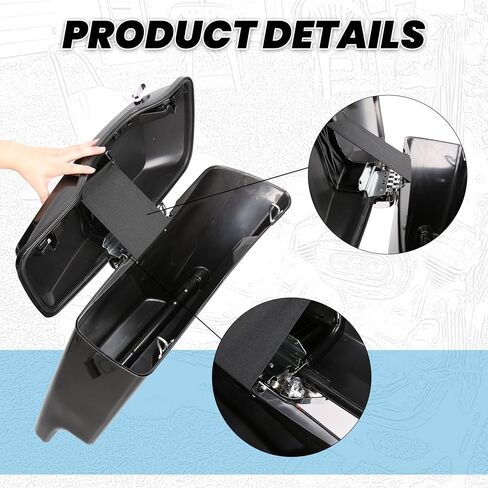 حقائب سرج KUAFU مقاس 5 بوصات ممتدة وحقائب سرج صلبة ممتدة متوافقة مع 2014-2024 Harley Touring Road King Glide Electra Street Glide CVO Ultra Classic in Saudi Arabia