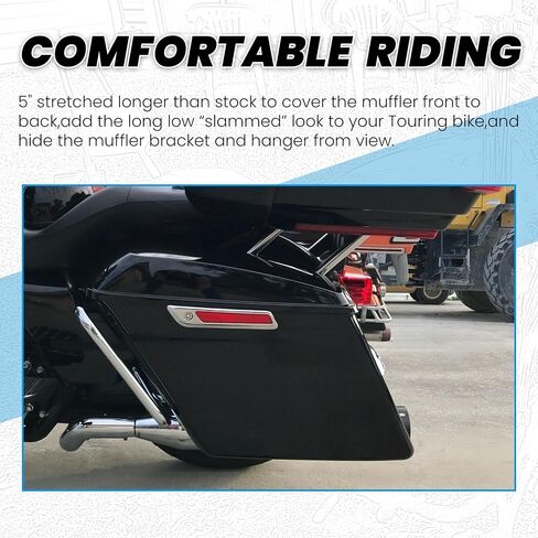 حقائب سرج KUAFU مقاس 5 بوصات ممتدة وحقائب سرج صلبة ممتدة متوافقة مع 2014-2024 Harley Touring Road King Glide Electra Street Glide CVO Ultra Classic in Saudi Arabia