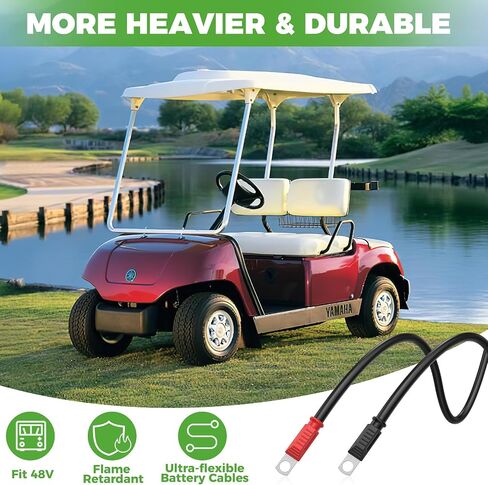 10L0L Golf Cart Battery Cable Set for Yamaha G22 48V,4 Gauge 5 PCS Golf Cart Battery Wires 48V volt in Saudi Arabia