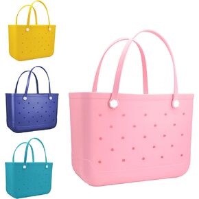 Large Rubber Beach Bag, Waterproof Travel Tote bag for Women Outdoor Beach Tote Washable Big Bag Open Handbag in Saudi Arabia