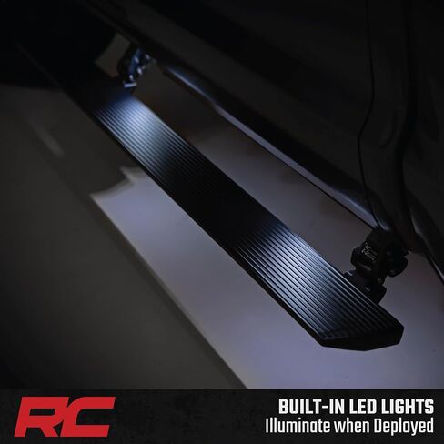 Rough Country Power Running Boards with LED Step Lights for Ford F-250/F-350 Super Duty (2008-2016) Crew Cab- Retractable Electric Side Steps, Non-Slip Aluminum Design in Saudi Arabia