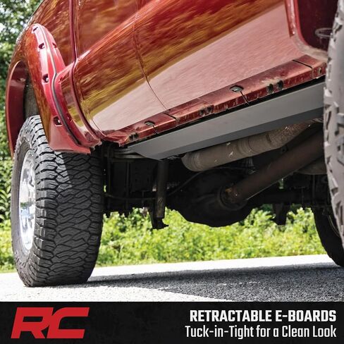 Rough Country Power Running Boards with LED Step Lights for Ford F-250/F-350 Super Duty (2008-2016) Crew Cab- Retractable Electric Side Steps, Non-Slip Aluminum Design in Saudi Arabia