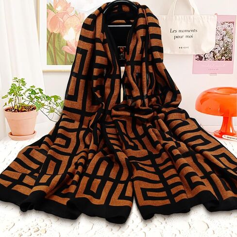 Scarfs for Women Light Soft Solid plaid Fashion Scarves Sunscreen Shawls for All Seasons in Saudi Arabia