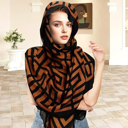 Scarfs for Women Light Soft Solid plaid Fashion Scarves Sunscreen Shawls for All Seasons in Saudi Arabia