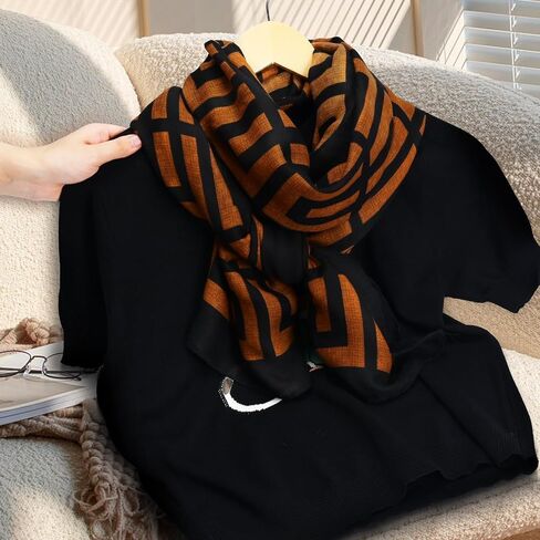 Scarfs for Women Light Soft Solid plaid Fashion Scarves Sunscreen Shawls for All Seasons in Saudi Arabia