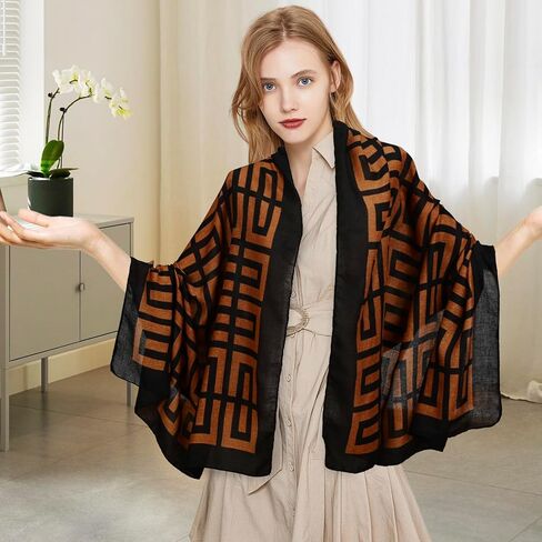 Scarfs for Women Light Soft Solid plaid Fashion Scarves Sunscreen Shawls for All Seasons in Saudi Arabia