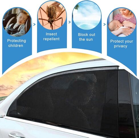 تظليل النافذة الخلفية للسيارة، شاشة شبكية لنافذة السيارة قابلة للتنفس، مظلة للزجاج الأمامي للخصوصية للحيوانات الأليفة العائلية الصغيرة، غطاء نافذة جانبي للحماية من الأشعة فوق البنفسجية للسيارة والشاحنة والتخييم (خلفي) in Kuwait
